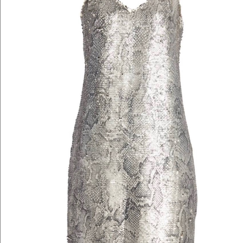 NWT Cupcakes & Cashmere Snakeprint Sequin Spaghetti Strap Mini Dress in Medium - Picture 16 of 16